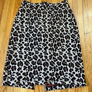 Maeve XS Anthropologie Pencil Skirt Beige Black Animal Leopard Print Cute Flirty